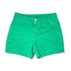 d.jeans Green Shorts Womens 8 Stretch Cotton Repreve Double Button Casual
